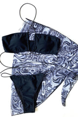 Black Strappy Three-Piece Bikini Areous