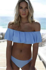 Blue Lotus Leaf Bikini Set Areous