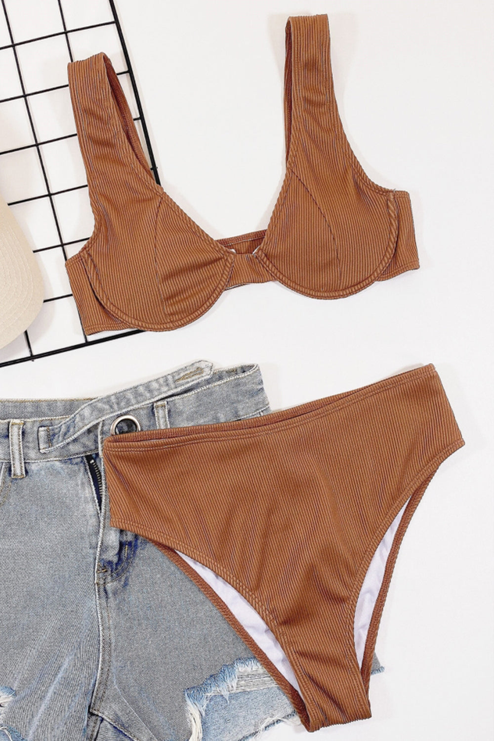 Brown High Waist Bikini Areous