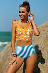 Chic Print Detachable Bikini Set Areous