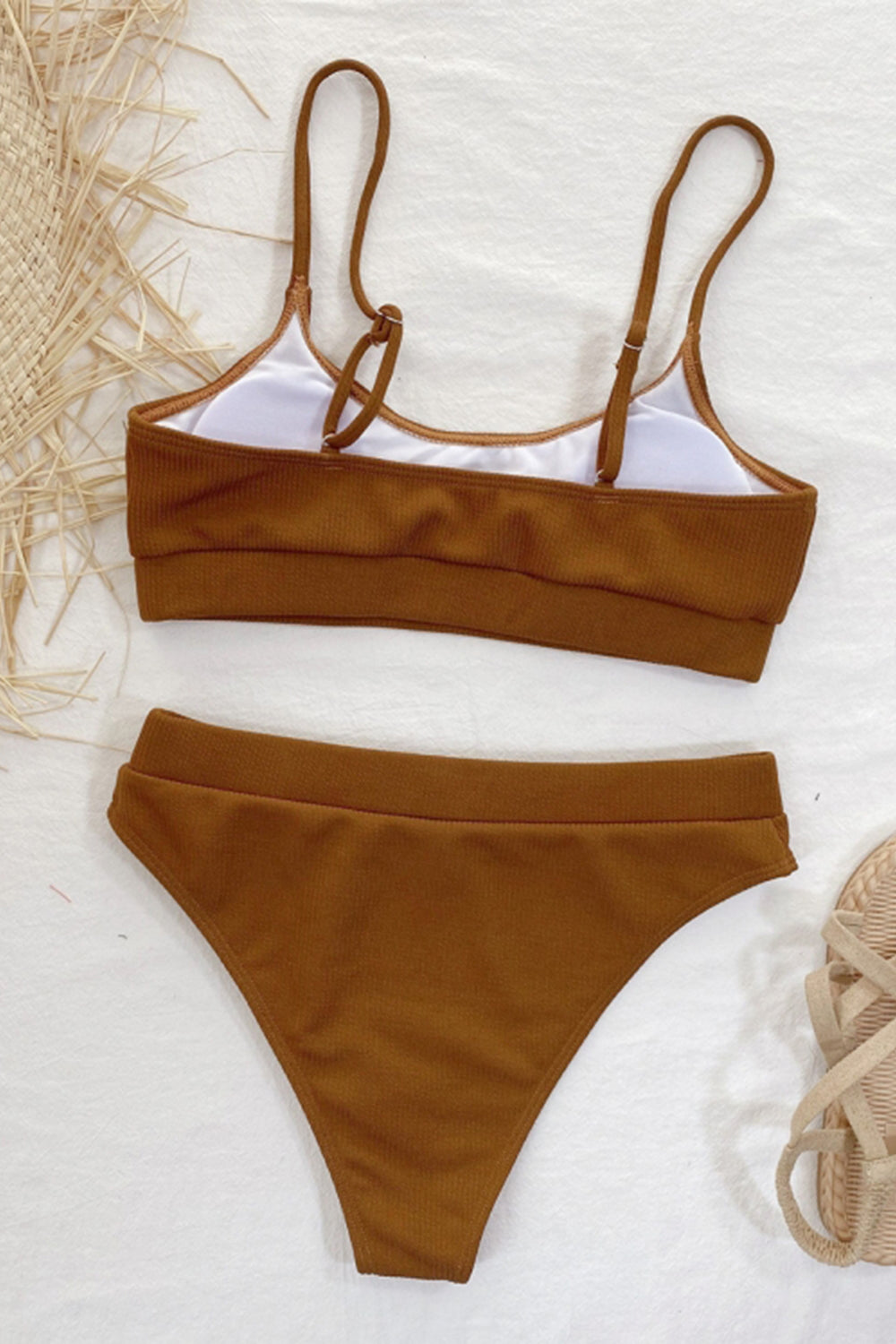 Chic Solid Color Bikini Areous