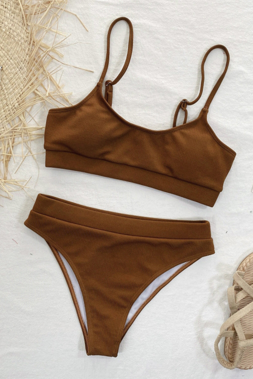 Chic Solid Color Bikini Areous
