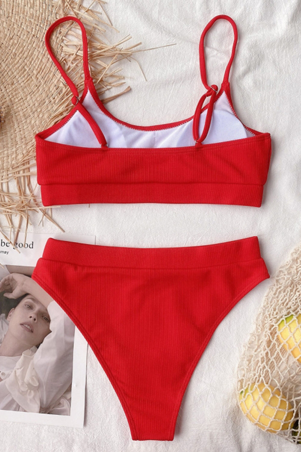 Chic Solid Color Bikini Areous