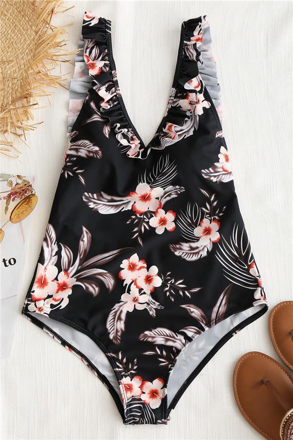 Choose Me Floral One-Piece Swimwear Areous