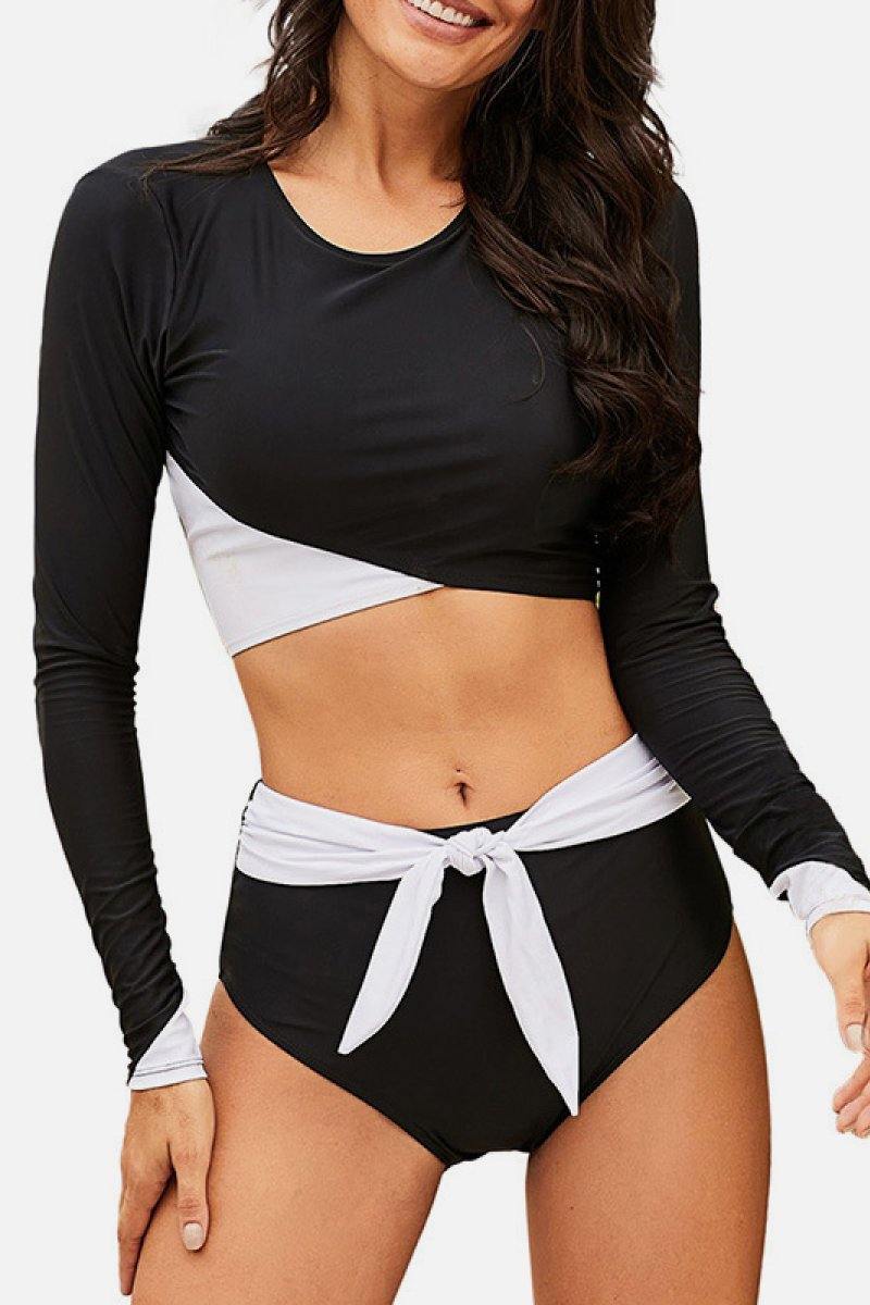 Color Block Swimsuit Set Areous