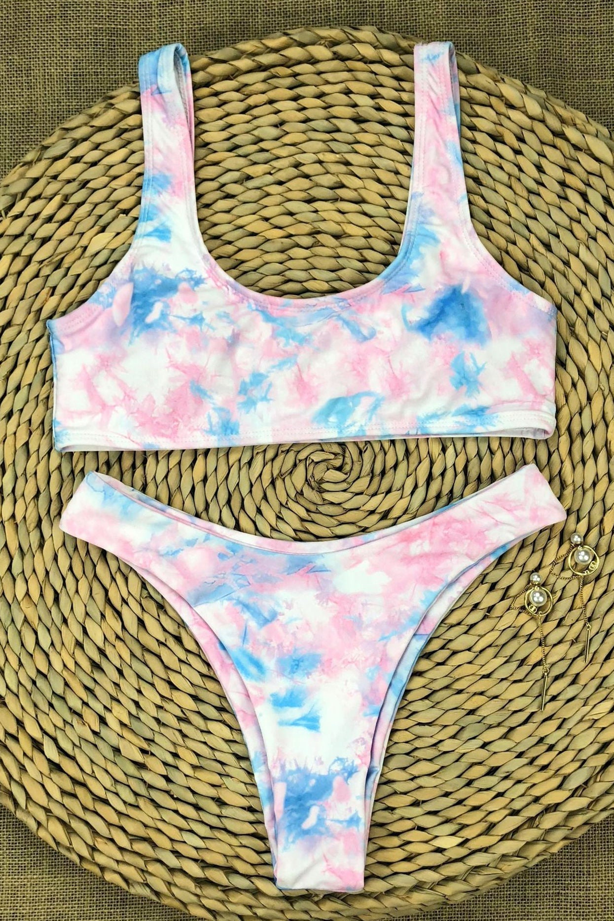 Colorful Tie Dye Bikini Set Areous