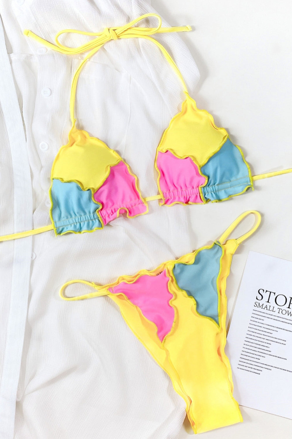 Contrast Patchwork Bikini Areous