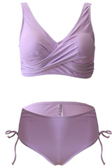 Cross Solid Color Bikini Areous