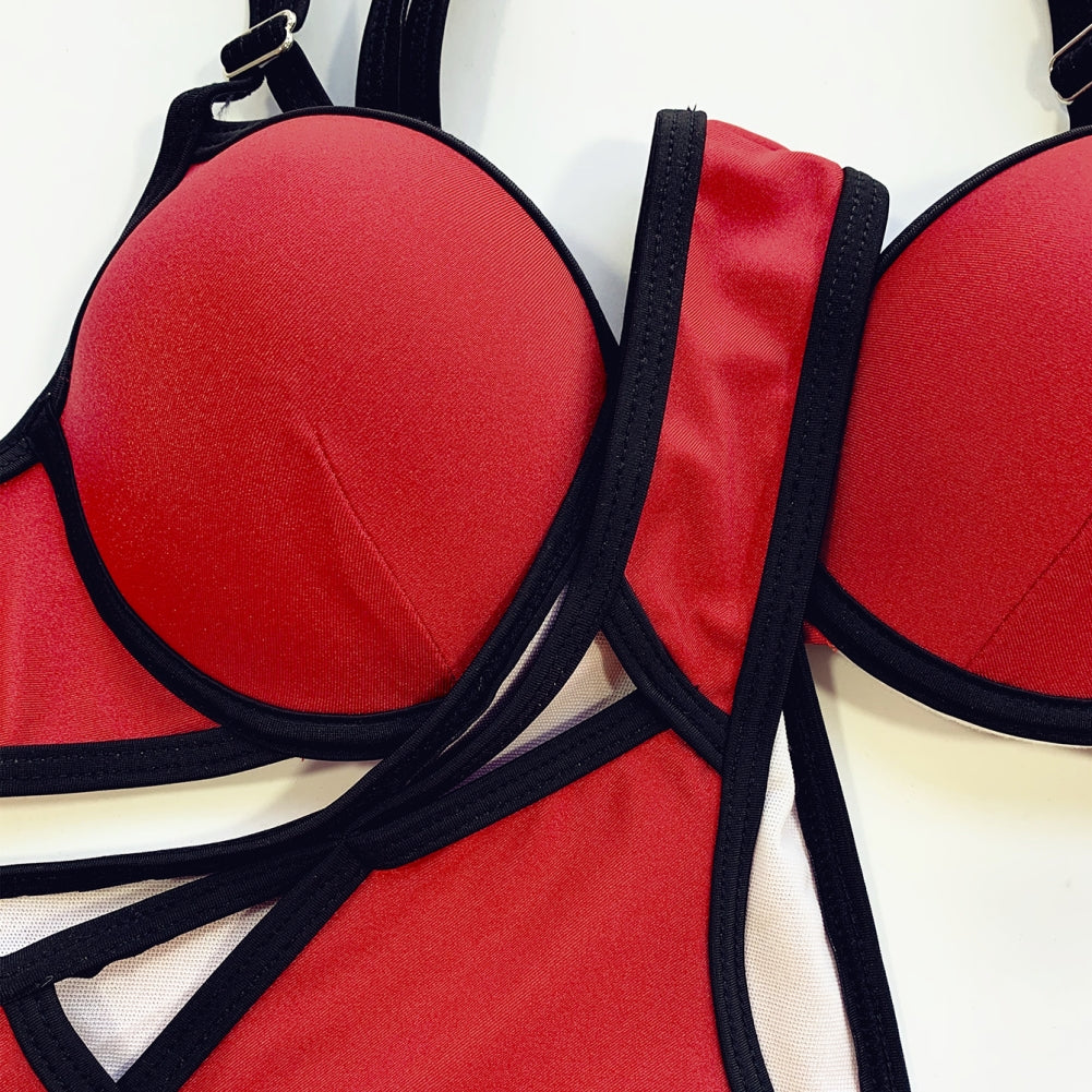 Cut Out Two Piece Push Up Swimwear Areous