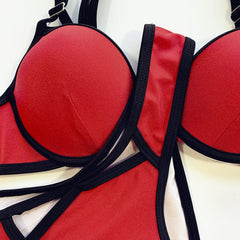 Cut Out Two Piece Push Up Swimwear Areous