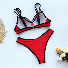 Cut Out Two Piece Push Up Swimwear Areous