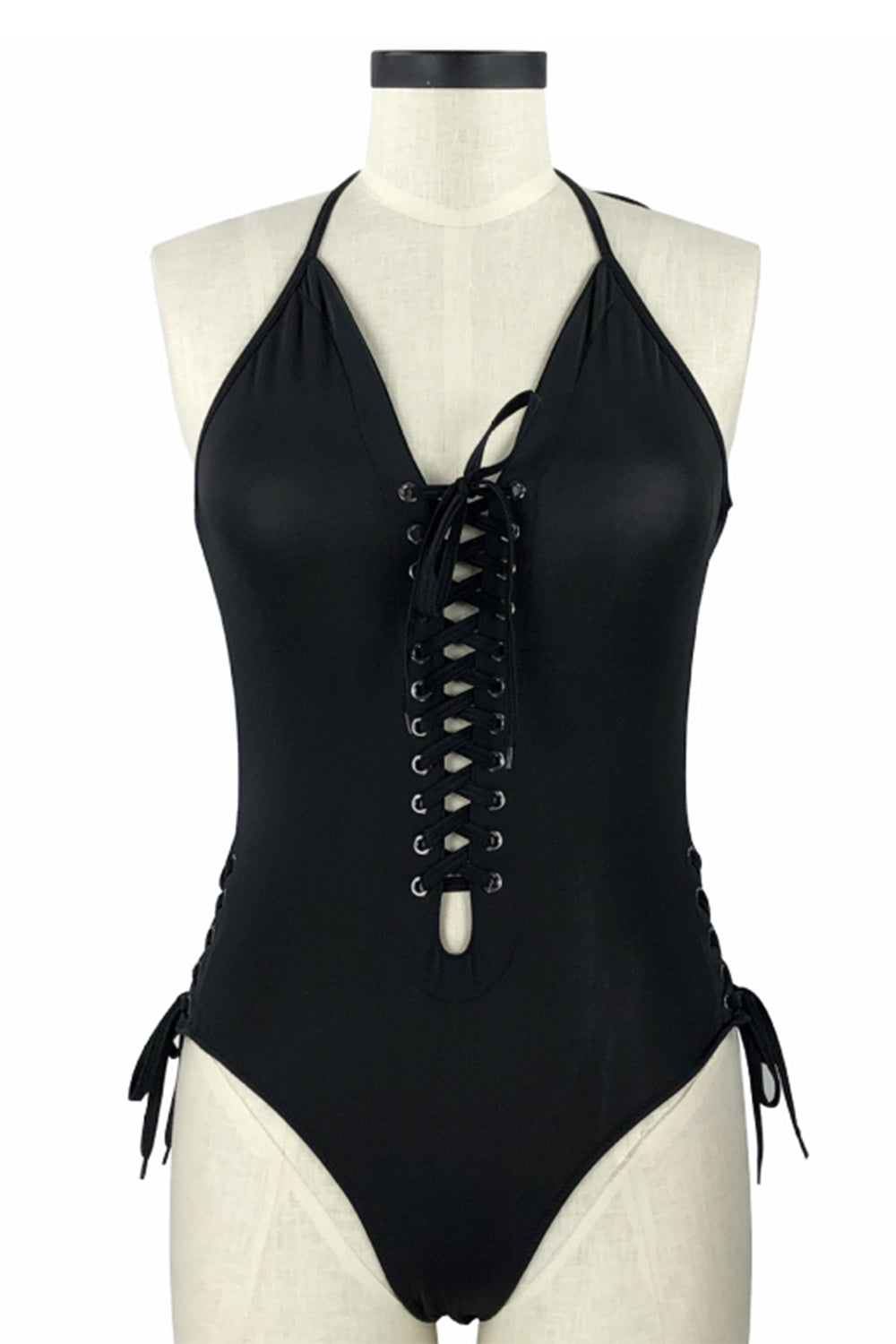 Deep V Sling Triangle One-Piece Swimsuit Areous