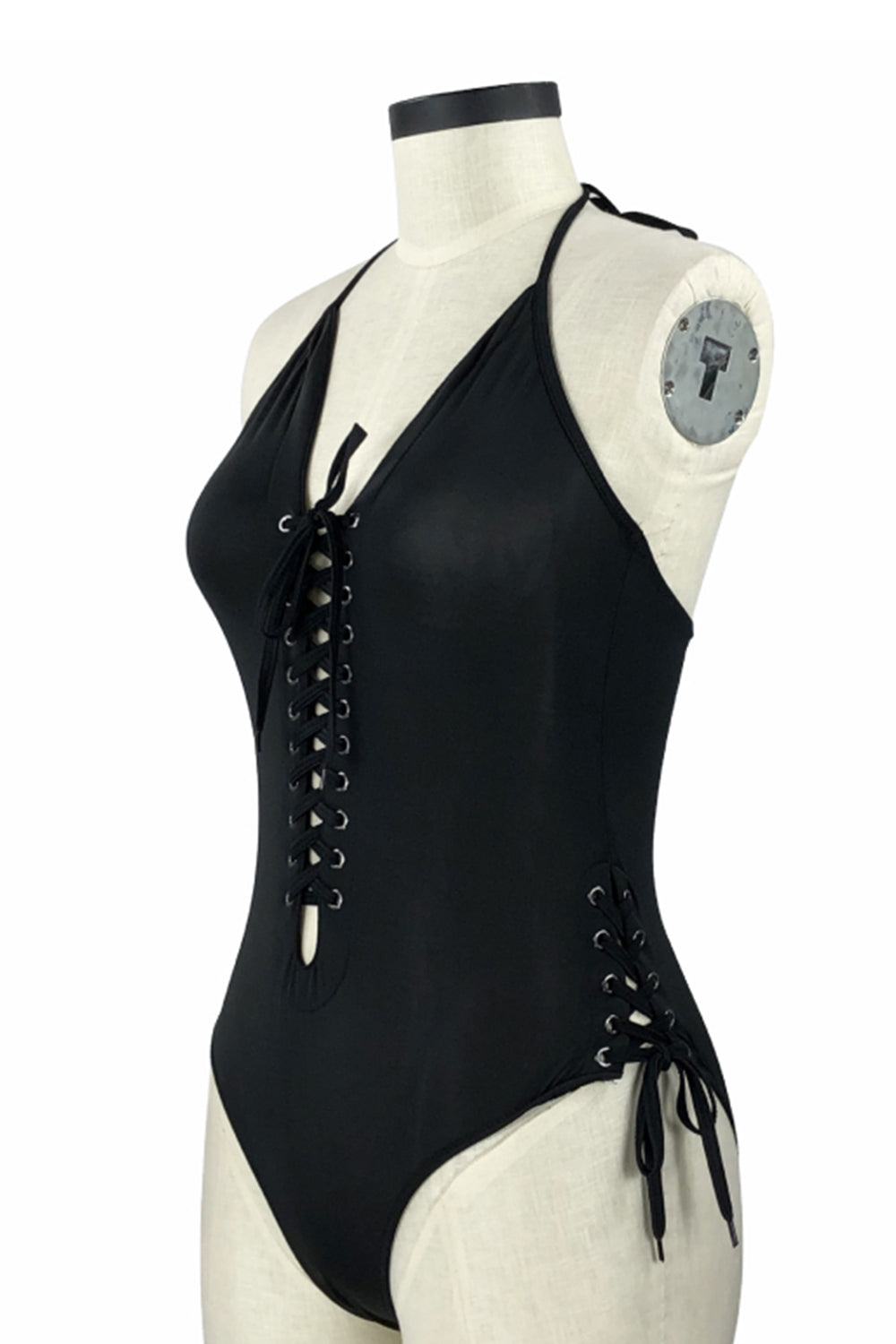 Deep V Sling Triangle One-Piece Swimsuit Areous