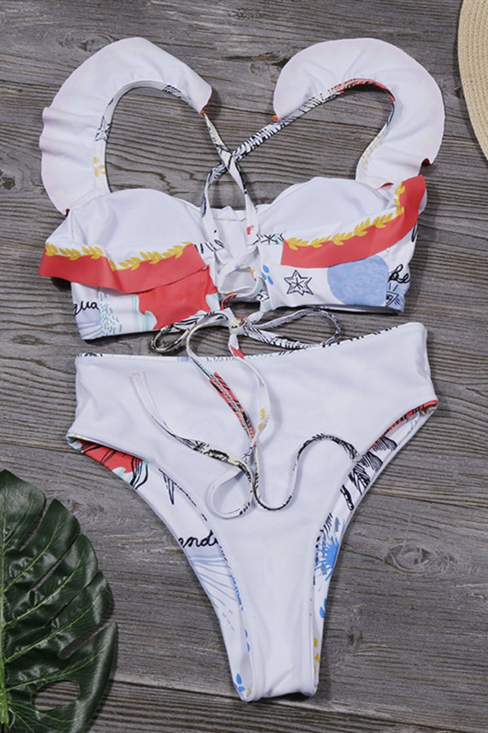 Dream Space Ruffle Bikini Set Areous