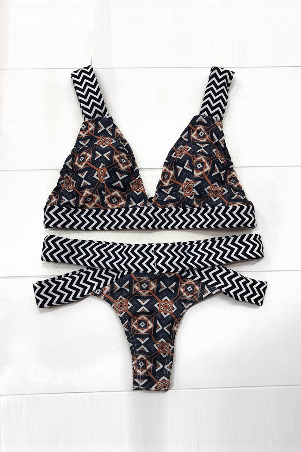 Elastic Cross Bandage Bikini Set Areous