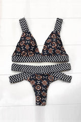 Elastic Cross Bandage Bikini Set Areous