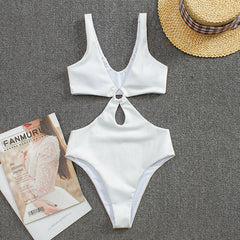 Elegant Crossover One-Piece Swimsuit Areous
