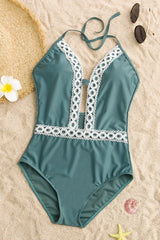 Elegant Ladies Vintage Lace One-Piece Swimsuit Areous