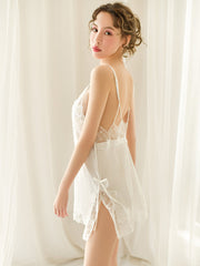 Embroidered Backless Temptation Sling Nightdress Areous