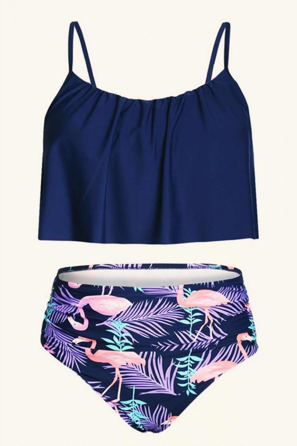 Floral Ruffle High-waisted Bikini Set Areous