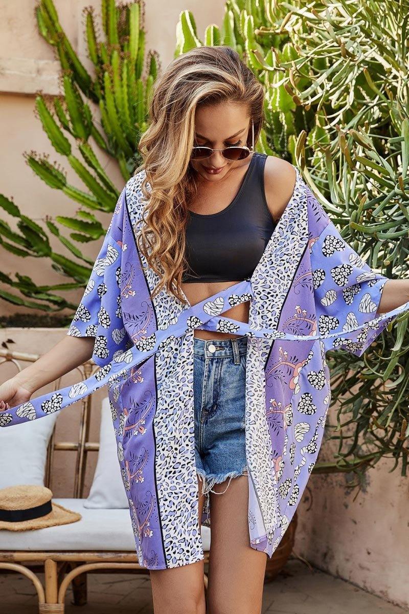 Floral Split Bandage Cover Up Areous