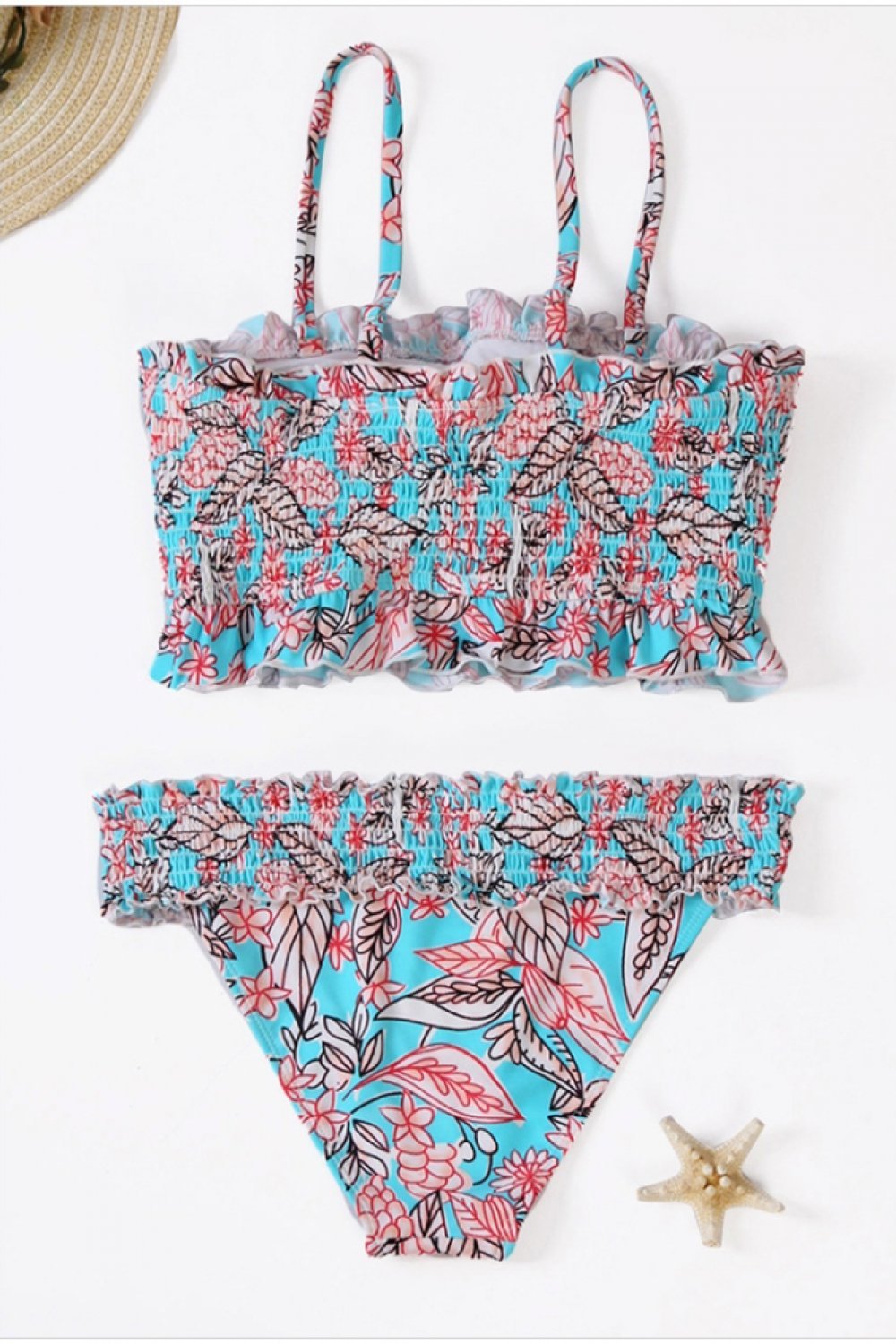 Floral Strapless Slim Bikini Set Areous
