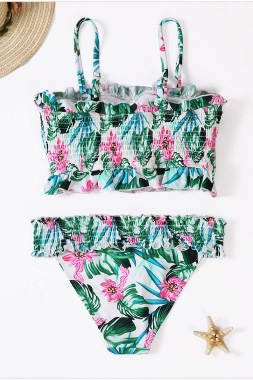 Floral Strapless Slim Bikini Set Areous