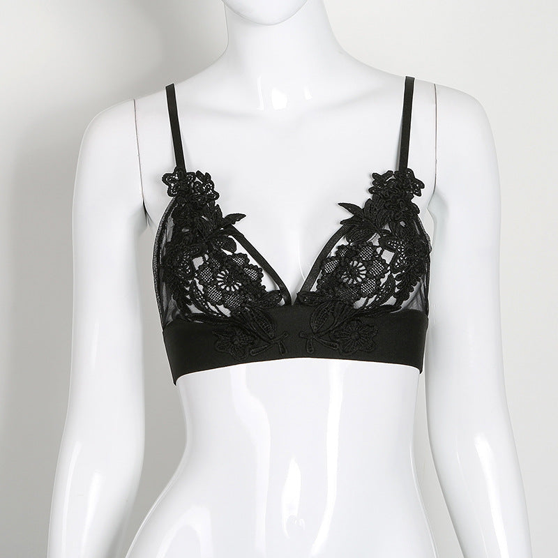Flower Mesh Bra Areous