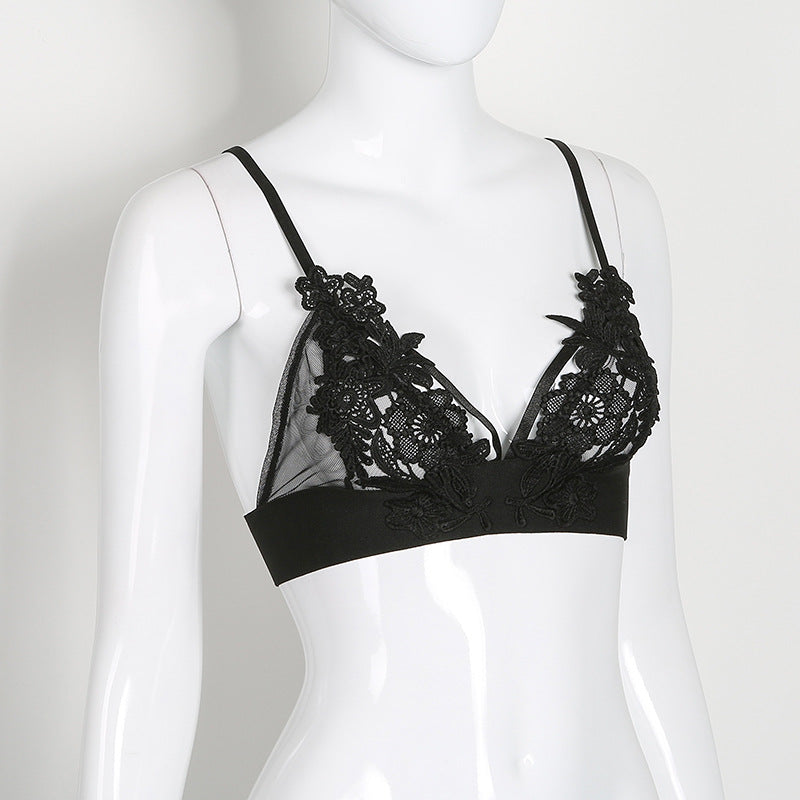 Flower Mesh Bra Areous