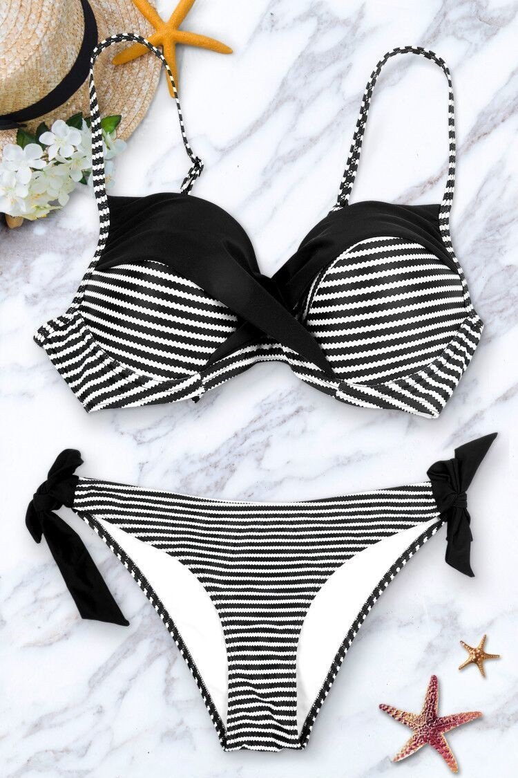 Gabriela Striped Bikini Set Areous