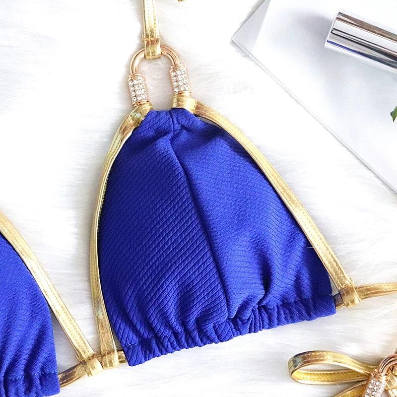 Golden Diva Side Tie Bikini Set Areous