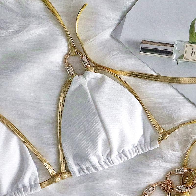 Golden Diva Side Tie Bikini Set Areous