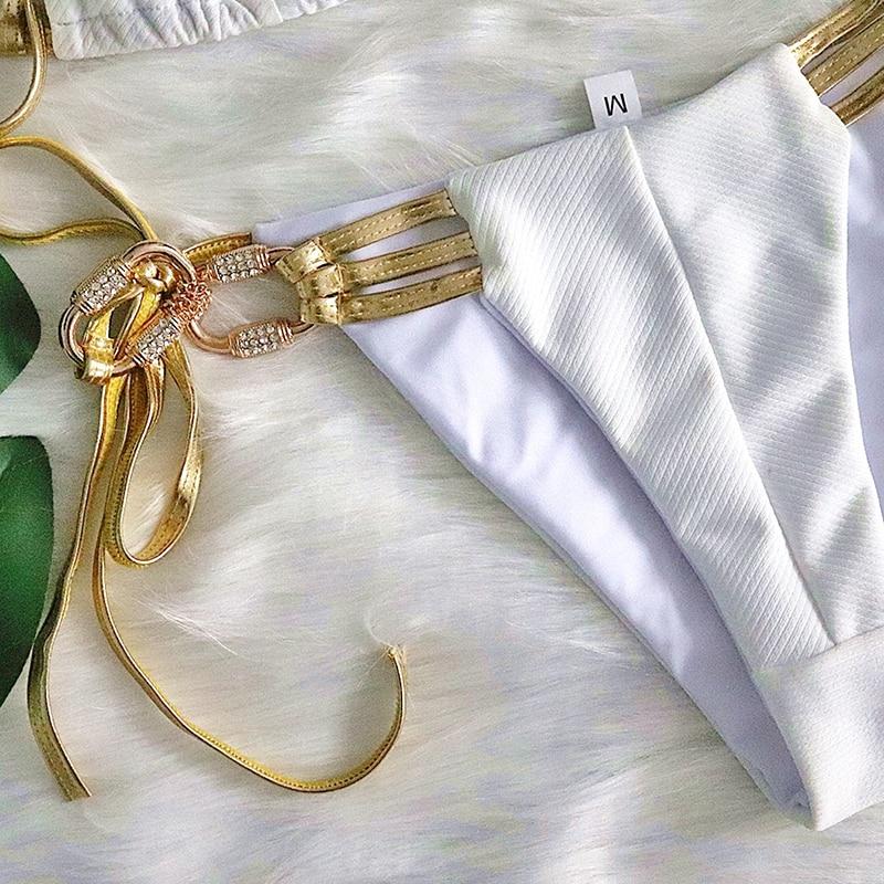 Golden Diva Side Tie Bikini Set Areous