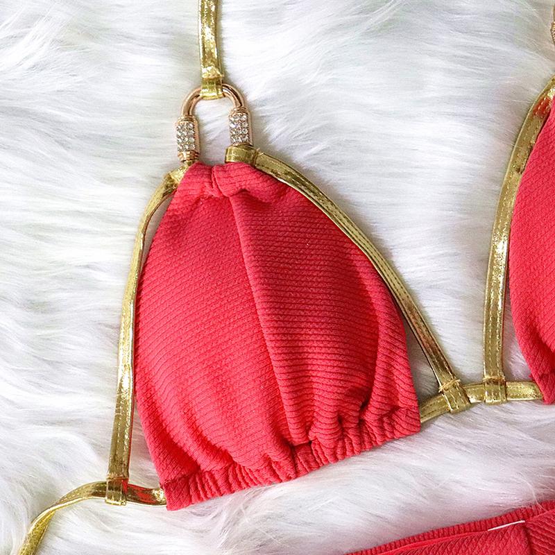 Golden Diva Side Tie Bikini Set Areous