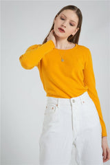 Long Sleeve Pure Color Knitted Sweater Pullover