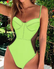 High Cut One-Piece Straps Swimwear Areous