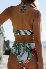 High Neck Crop Print Bikini Set Areous