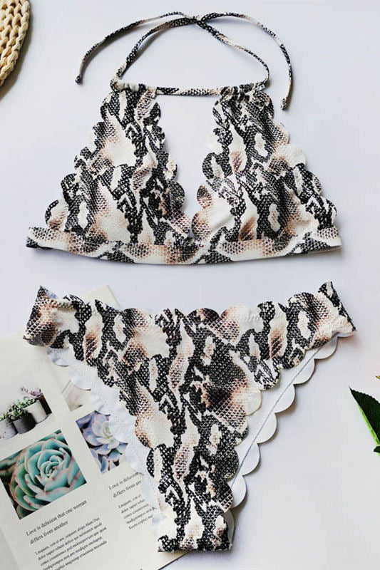 High Waist Halter Push Up Bikini Set Areous