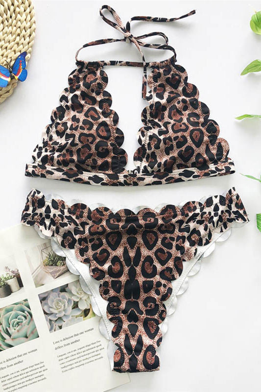 High Waist Halter Push Up Bikini Set Areous