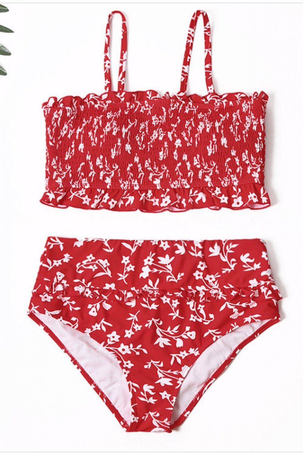 High-waisted Smocked Bikini Set Areous