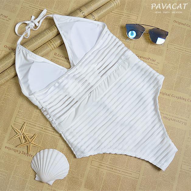 Hollow Out Sexy Printed One-Piece Swimsuit Areous