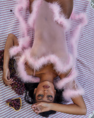 LI387 - 1pc Sheer Marabou Teddy Areous