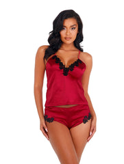 LI401 - 2pc Soft Satin Short Set Areous