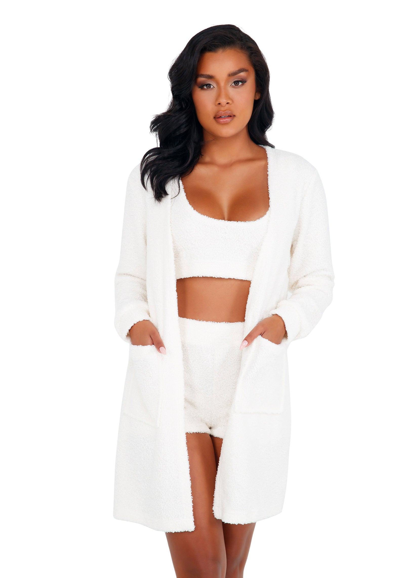 LI411 - 1pc Cozy & Comfy Fuzzy Robe with Pockets Areous
