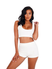 LI412 - 2pc Cozy & Comfy Fuzzy Short Set Areous