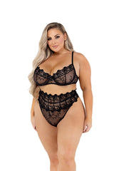 LI472 - 2PC Floral High-Waisted Bra Set Areous