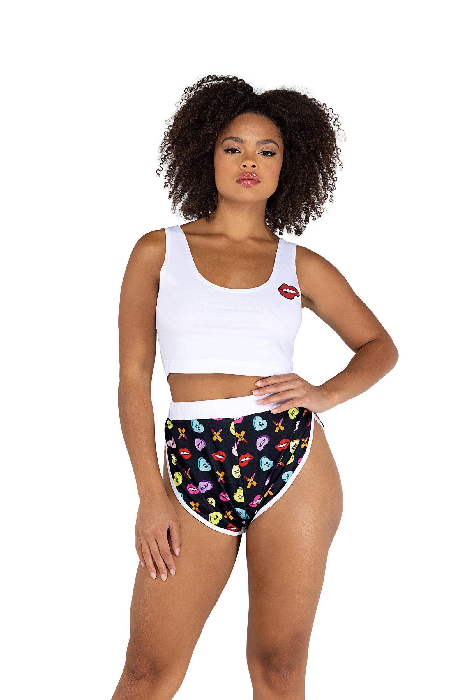 LI495 - 2PC Sweetheart Printed Lounge Set Areous