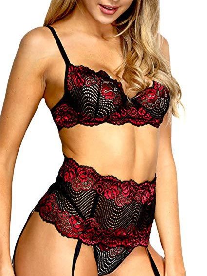 Lace Bra and Panty Galter Lingerie Set Areous