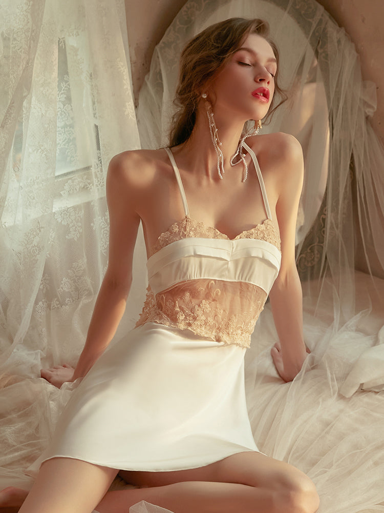 Lace Perspective Temptation Backless Sling Dress Areous