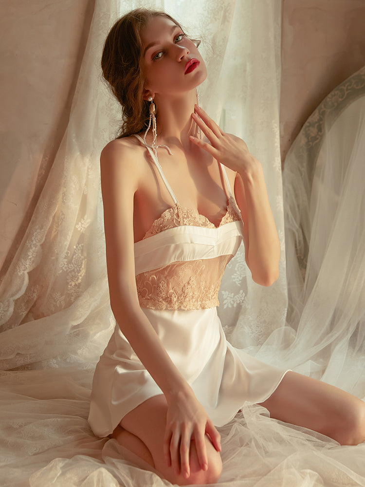 Lace Perspective Temptation Backless Sling Dress Areous